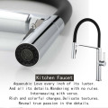 Aquacubic Chrome long neck upc Single-Handle Kitchen Faucet With flexible kitchen hose